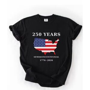 Mens Plus Size 250 Years Historic Semi-Quincentennial Crew Neck TShirt Patriotic
